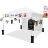imageCROWN SHADES 10x10 Pop Up Canopy Tent with 1 Comercial Kit Instant Commercial Tent with Patended Centerlock 400D Silver Coated Fabric 1 Sidewall 4quot Wheels StoN Go BagWhiteWhite