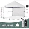 imageCROWN SHADES 10x10 Pop Up Canopy Tent with 1 Comercial Kit Instant Commercial Tent with Patended Centerlock 400D Silver Coated Fabric 1 Sidewall 4quot Wheels StoN Go BagWhiteWhite
