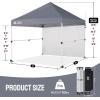 imageCROWN SHADES 10x10 Pop Up Canopy Tent with 1 Comercial Kit Instant Commercial Tent with Patended Centerlock 400D Silver Coated Fabric 1 Sidewall 4quot Wheels StoN Go BagWhiteGray