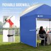 imageCROWN SHADES 10x10 Pop Up Canopy Tent with 1 Comercial Kit Instant Commercial Tent with Patended Centerlock 400D Silver Coated Fabric 1 Sidewall 4quot Wheels StoN Go BagWhiteBlue