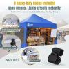 imageCROWN SHADES 10x10 Pop Up Canopy Tent with 4 Mosquito Netting Instant Commercial Tent with 1Person Setup Patended Centerlock 400D Silver Coated Fabric 4quot Wheels StoN Go BagBlue