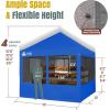 imageCROWN SHADES 10x10 Pop Up Canopy Tent with 4 Mosquito Netting Instant Commercial Tent with 1Person Setup Patended Centerlock 400D Silver Coated Fabric 4quot Wheels StoN Go BagBlue