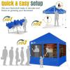 imageCROWN SHADES 10x10 Pop Up Canopy Tent with 4 Mosquito Netting Instant Commercial Tent with 1Person Setup Patended Centerlock 400D Silver Coated Fabric 4quot Wheels StoN Go BagBlue