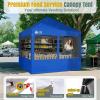 imageCROWN SHADES 10x10 Pop Up Canopy Tent with 4 Mosquito Netting Instant Commercial Tent with 1Person Setup Patended Centerlock 400D Silver Coated Fabric 4quot Wheels StoN Go BagBlue