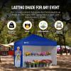 imageCROWN SHADES 10x15 Pop Up Canopy Tent Thicken Frame Commercial Heavy Duty Tent with 4 Sidewalls 8 Stakes ampamp 4 Sandbags ampamp 4 Ropes Outdoor Canopies for Events PartiesBlueNavy Blue