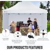 imageCROWN SHADES 10x15 Pop Up Canopy Tent Thicken Frame Commercial Heavy Duty Tent with 4 Sidewalls 8 Stakes ampamp 4 Sandbags ampamp 4 Ropes Outdoor Canopies for Events PartiesBlueWhite