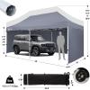 imageCROWN SHADES 10x15 Pop Up Canopy Tent Thicken Frame Commercial Heavy Duty Tent with 4 Sidewalls 8 Stakes ampamp 4 Sandbags ampamp 4 Ropes Outdoor Canopies for Events PartiesBlueGray
