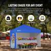 imageCROWN SHADES 10x15 Pop Up Canopy Tent Thicken Frame Commercial Heavy Duty Tent with 4 Sidewalls 8 Stakes ampamp 4 Sandbags ampamp 4 Ropes Outdoor Canopies for Events PartiesBlueBlue