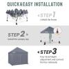 imageCROWN SHADES 10x15 Pop Up Canopy Tent Thicken Frame Commercial Heavy Duty Tent with 4 Sidewalls 8 Stakes ampamp 4 Sandbags ampamp 4 Ropes Outdoor Canopies for Events PartiesBlueGray