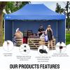 imageCROWN SHADES 10x15 Pop Up Canopy Tent Thicken Frame Commercial Heavy Duty Tent with 4 Sidewalls 8 Stakes ampamp 4 Sandbags ampamp 4 Ropes Outdoor Canopies for Events PartiesBlueBlue