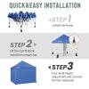 imageCROWN SHADES 10x15 Pop Up Canopy Tent Thicken Frame Commercial Heavy Duty Tent with 4 Sidewalls 8 Stakes ampamp 4 Sandbags ampamp 4 Ropes Outdoor Canopies for Events PartiesBlueBlue