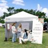 imageCROWN SHADES 10x15 Pop Up Canopy Tent Thicken Frame Commercial Heavy Duty Tent with 4 Sidewalls 8 Stakes ampamp 4 Sandbags ampamp 4 Ropes Outdoor Canopies for Events PartiesBlueWhite