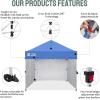 imageCROWN SHADES 10x15 Pop Up Canopy Tent Thicken Frame Commercial Heavy Duty Tent with 4 Sidewalls 8 Stakes ampamp 4 Sandbags ampamp 4 Ropes Outdoor Canopies for Events PartiesBlueBlue
