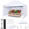 imageCROWN SHADES 10x15 Pop Up Canopy Tent Thicken Frame Commercial Heavy Duty Tent with 4 Sidewalls 8 Stakes ampamp 4 Sandbags ampamp 4 Ropes Outdoor Canopies for Events PartiesBlueWhite