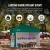 imageCROWN SHADES 10x15 Pop Up Canopy Tent Thicken Frame Commercial Heavy Duty Tent with 4 Sidewalls 8 Stakes ampamp 4 Sandbags ampamp 4 Ropes Outdoor Canopies for Events PartiesBlueForest Green