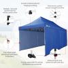 imageCROWN SHADES 10x15 Pop Up Canopy Tent Thicken Frame Commercial Heavy Duty Tent with 4 Sidewalls 8 Stakes ampamp 4 Sandbags ampamp 4 Ropes Outdoor Canopies for Events PartiesBlueBlue