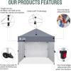 imageCROWN SHADES 10x15 Pop Up Canopy Tent Thicken Frame Commercial Heavy Duty Tent with 4 Sidewalls 8 Stakes ampamp 4 Sandbags ampamp 4 Ropes Outdoor Canopies for Events PartiesBlueGray