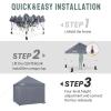 imageCROWN SHADES 10x15 Pop Up Canopy Tent Thicken Frame Commercial Heavy Duty Tent with 4 Sidewalls 8 Stakes ampamp 4 Sandbags ampamp 4 Ropes Outdoor Canopies for Events PartiesBlueGray