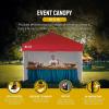 imageCROWN SHADES 10x15 Pop Up Canopy Tent Thicken Frame Commercial Heavy Duty Tent with 4 Sidewalls 8 Stakes ampamp 4 Sandbags ampamp 4 Ropes Outdoor Canopies for Events PartiesBlueRed
