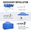 imageCROWN SHADES 10x15 Pop Up Canopy Tent Thicken Frame Commercial Heavy Duty Tent with 4 Sidewalls 8 Stakes ampamp 4 Sandbags ampamp 4 Ropes Outdoor Canopies for Events PartiesBlueBlue