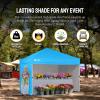 imageCROWN SHADES 10x15 Pop Up Canopy Tent Thicken Frame Commercial Heavy Duty Tent with 4 Sidewalls 8 Stakes ampamp 4 Sandbags ampamp 4 Ropes Outdoor Canopies for Events PartiesBlueSky Blue