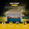 imageCROWN SHADES 10x15 Pop Up Canopy Tent Thicken Frame Commercial Heavy Duty Tent with 4 Sidewalls 8 Stakes ampamp 4 Sandbags ampamp 4 Ropes Outdoor Canopies for Events PartiesBlueBeige
