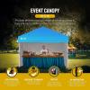 imageCROWN SHADES 10x15 Pop Up Canopy Tent Thicken Frame Commercial Heavy Duty Tent with 4 Sidewalls 8 Stakes ampamp 4 Sandbags ampamp 4 Ropes Outdoor Canopies for Events PartiesBlueSky Blue