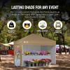 imageCROWN SHADES 10x15 Pop Up Canopy Tent Thicken Frame Commercial Heavy Duty Tent with 4 Sidewalls 8 Stakes ampamp 4 Sandbags ampamp 4 Ropes Outdoor Canopies for Events PartiesBlueBeige