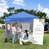 imageCROWN SHADES 10x15 Pop Up Canopy Tent Thicken Frame Commercial Heavy Duty Tent with 4 Sidewalls 8 Stakes ampamp 4 Sandbags ampamp 4 Ropes Outdoor Canopies for Events PartiesBlueBlue