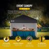 imageCROWN SHADES 10x15 Pop Up Canopy Tent Thicken Frame Commercial Heavy Duty Tent with 4 Sidewalls 8 Stakes ampamp 4 Sandbags ampamp 4 Ropes Outdoor Canopies for Events PartiesBlueBlack
