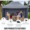 imageCROWN SHADES 10x15 Pop Up Canopy Tent Thicken Frame Commercial Heavy Duty Tent with 4 Sidewalls 8 Stakes ampamp 4 Sandbags ampamp 4 Ropes Outdoor Canopies for Events PartiesBlueGray