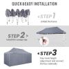 imageCROWN SHADES 10x15 Pop Up Canopy Tent Thicken Frame Commercial Heavy Duty Tent with 4 Sidewalls 8 Stakes ampamp 4 Sandbags ampamp 4 Ropes Outdoor Canopies for Events PartiesBlueGray