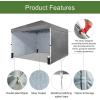 imageCROWN SHADES 10x15 Pop Up Canopy Tent Thicken Frame Commercial Heavy Duty Tent with 4 Sidewalls 8 Stakes ampamp 4 Sandbags ampamp 4 Ropes Outdoor Canopies for Events PartiesBlueGray