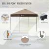 imageCROWN SHADES 14x14 Pop up Gazebo Patented Center Lock 6Sided Portable Gazebo Easy Set Up 300D SilverCoated Fabric UV Resistant Pop Up Canopy Tent for Patio Party Outdoor Activities RedampampGreyBeigeCoffee