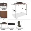 imageCROWN SHADES 8x5 Grill Gazebo  Pop Up Canopy for BBQ and Backyard Patio  Easy Outdoor Barbecue Shade Cover with Double Tier Vented Top ampamp 2 Side Shelves Coffee