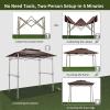 imageCROWN SHADES 8x5 Grill Gazebo  Pop Up Canopy for BBQ and Backyard Patio  Easy Outdoor Barbecue Shade Cover with Double Tier Vented Top ampamp 2 Side Shelves Coffee