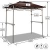 imageCROWN SHADES 8x5 Grill Gazebo  Pop Up Canopy for BBQ and Backyard Patio  Easy Outdoor Barbecue Shade Cover with Double Tier Vented Top ampamp 2 Side Shelves Coffee