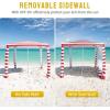 imageCROWN SHADES Beach Cabana 65 x 65 Umbrella Canopy Tent Easy Pop Up  Beach Cabanas for Sand  UPF50 Protection with Sidewall and More Pockets RedRed
