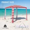 imageCROWN SHADES Beach Cabana 65 x 65 Umbrella Canopy Tent Easy Pop Up  Beach Cabanas for Sand  UPF50 Protection with Sidewall and More Pockets RedRed
