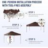 imageCROWN SHADES Gazebo 10x10 Pop Up Canopy with Mosquito Netting Screen Tent with 4 Ropes 8 Stakes 4 Sandbags and Wheeled Storage Bag Canopy for Patio ampamp Backyard BeigeCoffee