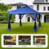 imageCROWN SHADES Gazebo 10x10 Pop Up Canopy with Mosquito Netting Screen Tent with 4 Ropes 8 Stakes 4 Sandbags and Wheeled Storage Bag Canopy for Patio ampamp Backyard BeigeBlue