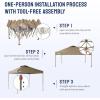 imageCROWN SHADES Gazebo 10x10 Pop Up Canopy with Mosquito Netting Screen Tent with 4 Ropes 8 Stakes 4 Sandbags and Wheeled Storage Bag Canopy for Patio ampamp Backyard BeigeBeige