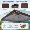 imageCROWN SHADES Gazebo 10x10 Pop Up Canopy with Mosquito Netting Screen Tent with 4 Ropes 8 Stakes 4 Sandbags and Wheeled Storage Bag Canopy for Patio ampamp Backyard BeigeCoffee
