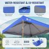 imageCROWN SHADES Gazebo 10x10 Pop Up Canopy with Mosquito Netting Screen Tent with 4 Ropes 8 Stakes 4 Sandbags and Wheeled Storage Bag Canopy for Patio ampamp Backyard BeigeBlue