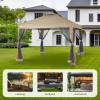imageCROWN SHADES Gazebo 10x10 Pop Up Canopy with Mosquito Netting Screen Tent with 4 Ropes 8 Stakes 4 Sandbags and Wheeled Storage Bag Canopy for Patio ampamp Backyard BeigeBeige