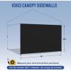 imageCROWN SHADES SideWall Silver for 10x10 Pop Up Canopy with 6 Pockets 1 Pack Sidewall Only with Silver Coating 1 Pack BlueBlack