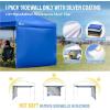 imageCROWN SHADES SideWall Silver for 10x10 Pop Up Canopy with 6 Pockets 1 Pack Sidewall Only with Silver Coating 1 Pack BlueBlue