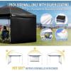 imageCROWN SHADES SunWall Silver Coated for 10x10 Pop up Canopy Tent with Targets 1 Pack Sidewall Only with Silver Coating 1 Pack WhiteBlack