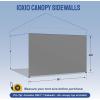 imageCROWN SHADES SunWall Silver Coated for 10x10 Pop up Canopy Tent with Targets 1 Pack Sidewall Only with Silver Coating 1 Pack WhiteGray