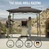 imageCrown Shades 8x5 Grill Gazebo  Pop Up Canopy for BBQ and Backyard Patio  Easy Outdoor Barbecue Shade Cover with Double Tier Vented Top ampamp 2 Side Shelves Grey